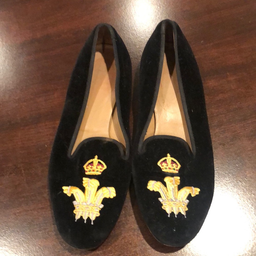 Stubbs and Wootton crown velvet black loafers 8.5